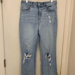 EUC Sneak Peek denim distressed jeans, wide leg. Size 9